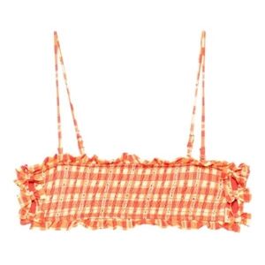 DAMSON MADDER Shirred Bow Bikini Top EU Size 10/ US Size 6